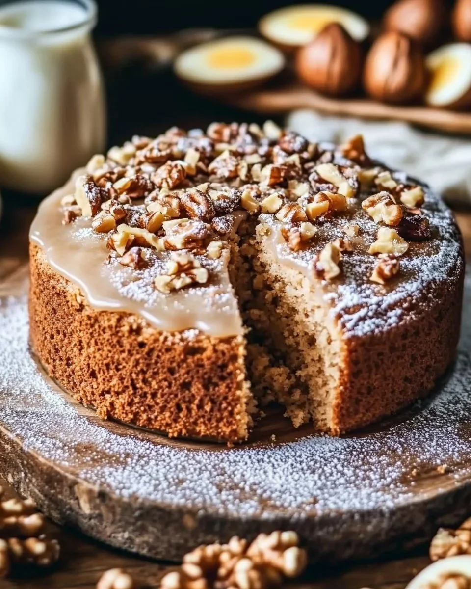 Schneller Nusskuchen in 5 Minuten auf einem Teller